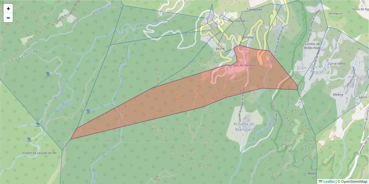 Mapa detalhado do código postal 9230-232 com limites, códigos postais vizinhos e agências dos correios