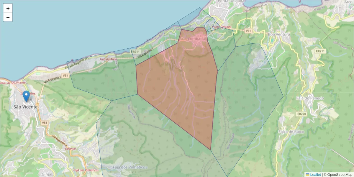 Mapa detalhado do código postal 9240-114 com limites, códigos postais vizinhos e agências dos correios