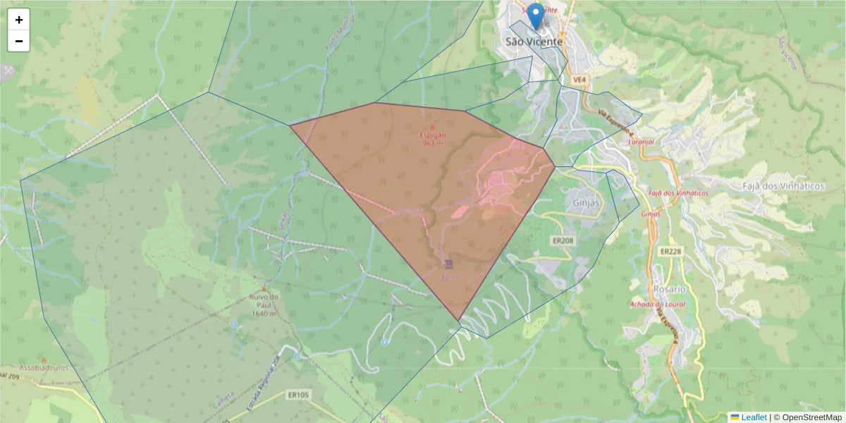 Mapa detalhado do código postal 9240-212 com limites, códigos postais vizinhos e agências dos correios