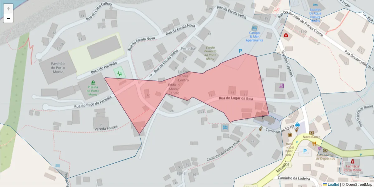 Mapa detalhado do código postal 9270-151 com limites, códigos postais vizinhos e agências dos correios