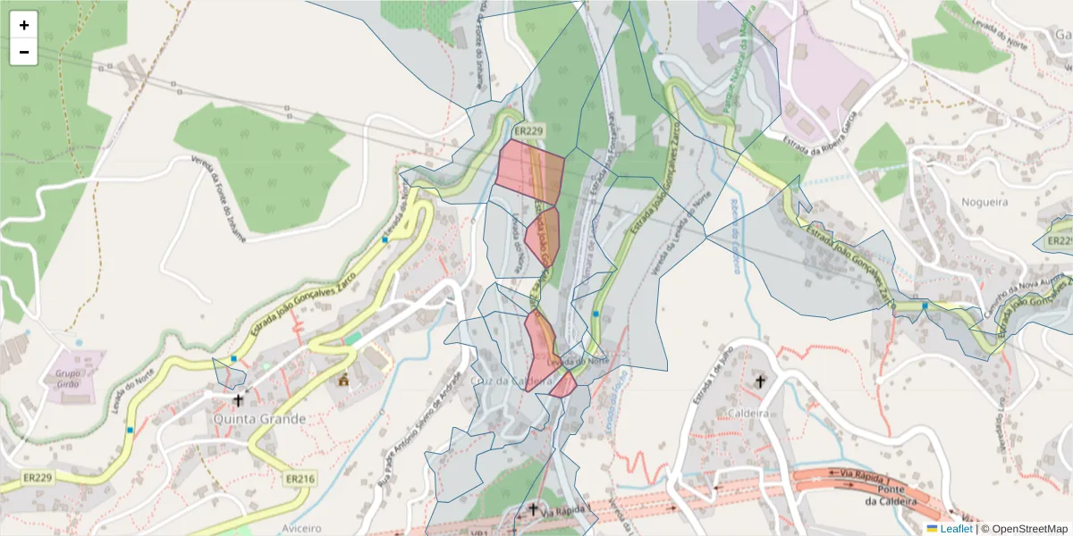 Mapa detalhado do código postal 9300-080 com limites, códigos postais vizinhos e agências dos correios