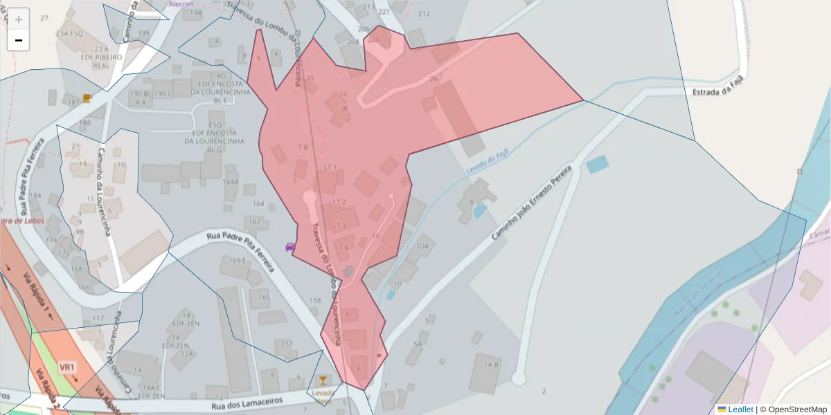 Mapa detalhado do código postal 9300-091 com limites, códigos postais vizinhos e agências dos correios