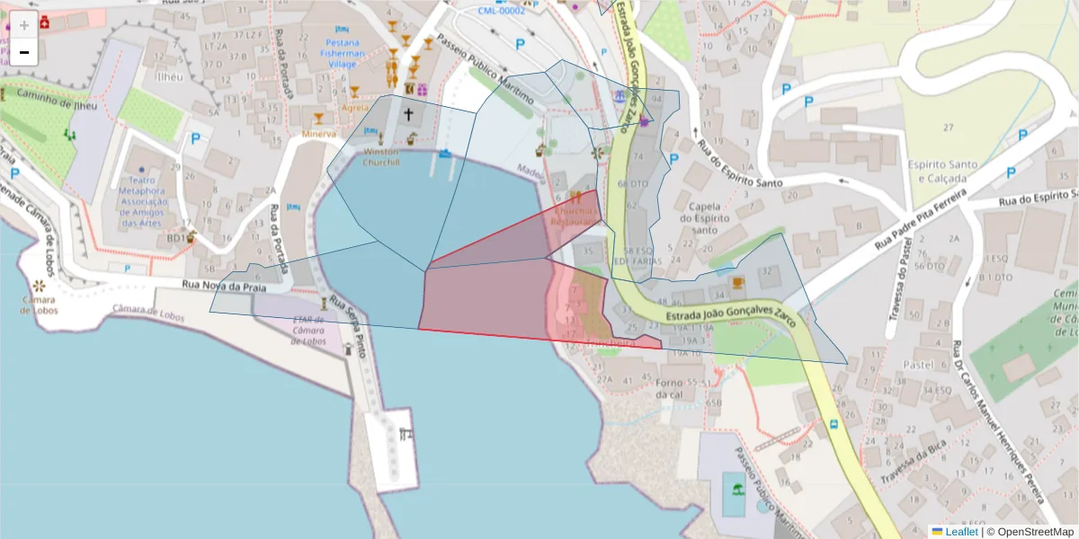 Mapa detalhado do código postal 9300-159 com limites, códigos postais vizinhos e agências dos correios