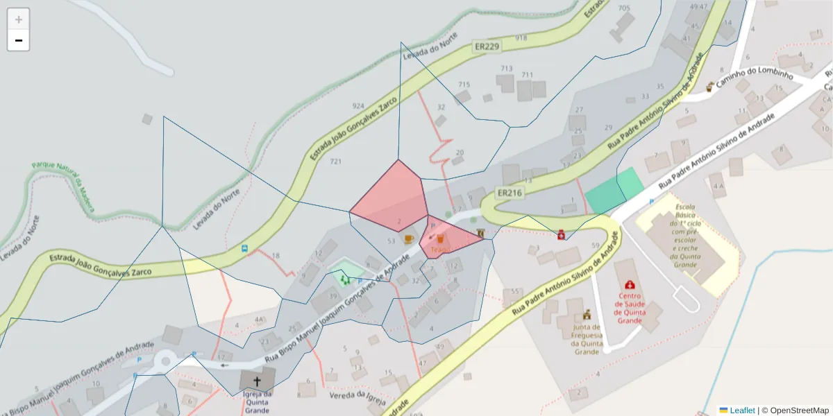 Mapa detalhado do código postal 9300-231 com limites, códigos postais vizinhos e agências dos correios
