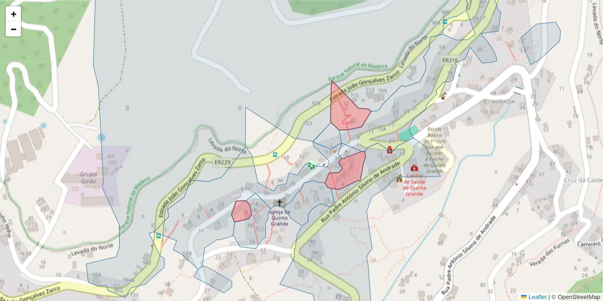 Mapa detalhado do código postal 9300-241 com limites, códigos postais vizinhos e agências dos correios
