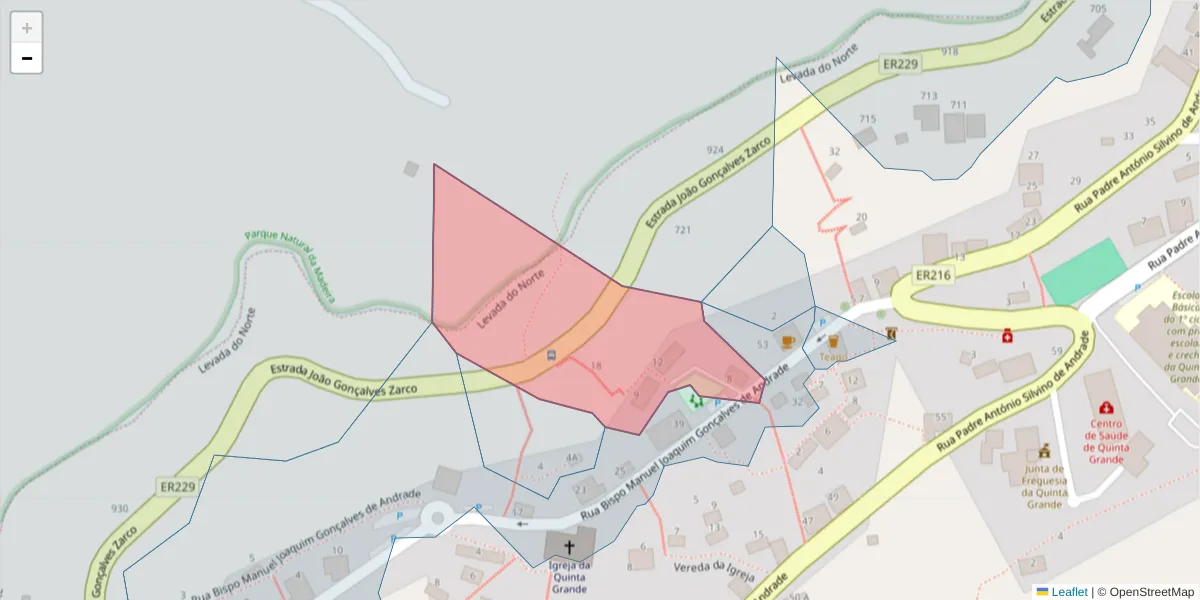 Mapa detalhado do código postal 9300-242 com limites, códigos postais vizinhos e agências dos correios