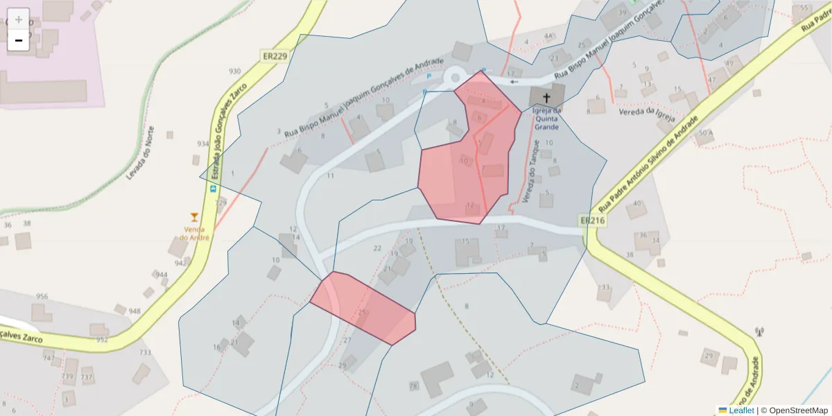 Mapa detalhado do código postal 9300-267 com limites, códigos postais vizinhos e agências dos correios