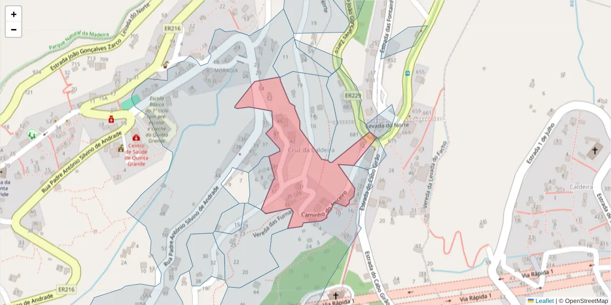 Mapa detalhado do código postal 9300-270 com limites, códigos postais vizinhos e agências dos correios