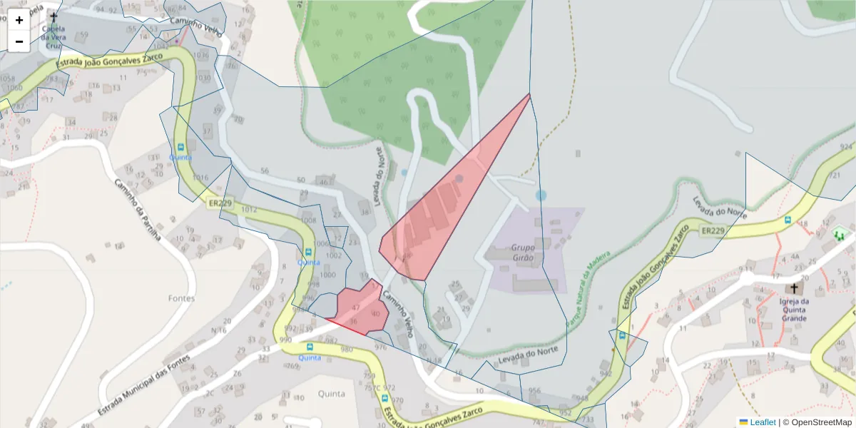 Mapa detalhado do código postal 9300-273 com limites, códigos postais vizinhos e agências dos correios