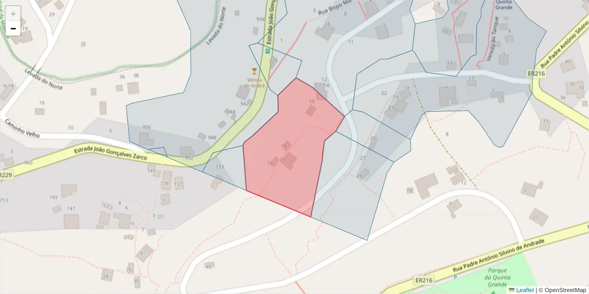 Mapa detalhado do código postal 9300-279 com limites, códigos postais vizinhos e agências dos correios