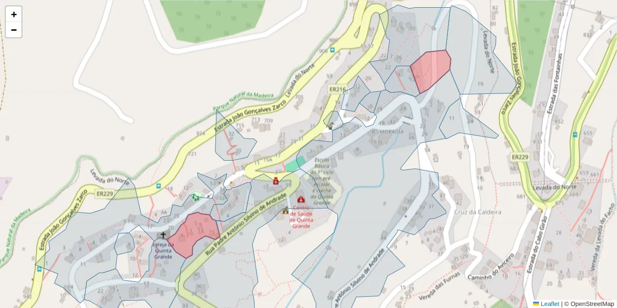 Mapa detalhado do código postal 9300-281 com limites, códigos postais vizinhos e agências dos correios