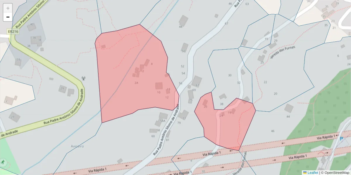 Mapa detalhado do código postal 9300-284 com limites, códigos postais vizinhos e agências dos correios