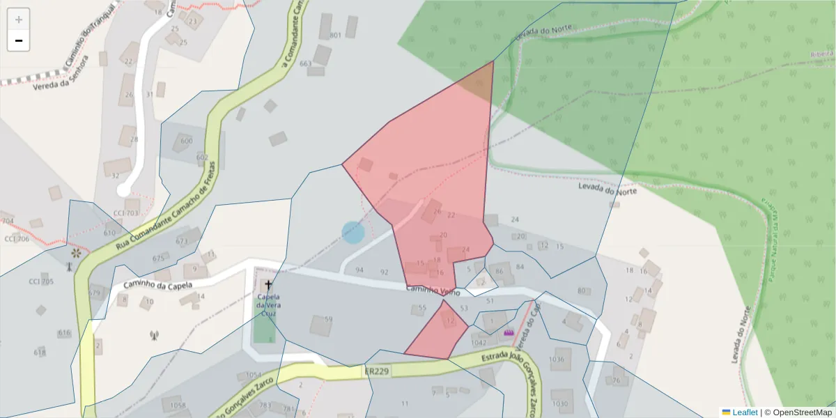 Mapa detalhado do código postal 9300-286 com limites, códigos postais vizinhos e agências dos correios