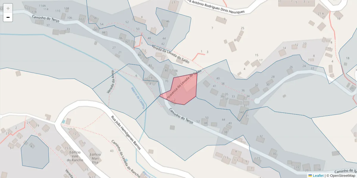 Mapa detalhado do código postal 9300-308 com limites, códigos postais vizinhos e agências dos correios