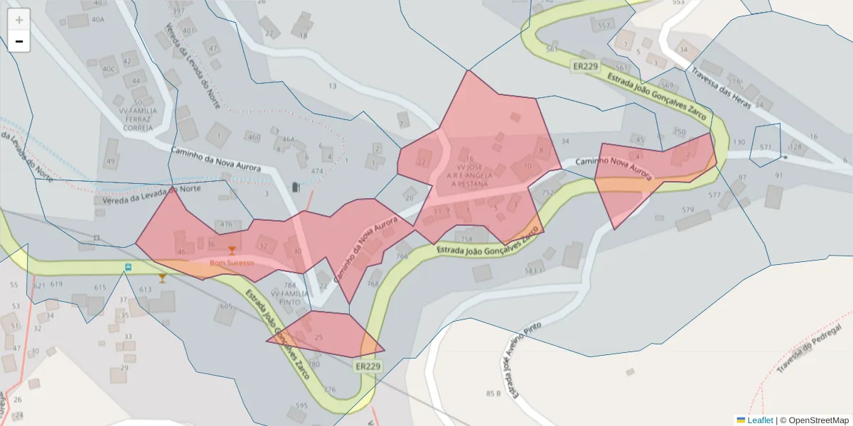 Mapa detalhado do código postal 9300-313 com limites, códigos postais vizinhos e agências dos correios