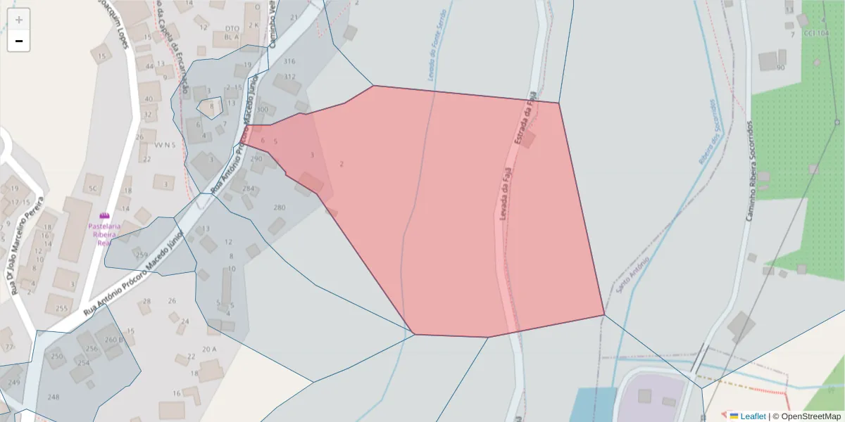 Mapa detalhado do código postal 9300-396 com limites, códigos postais vizinhos e agências dos correios