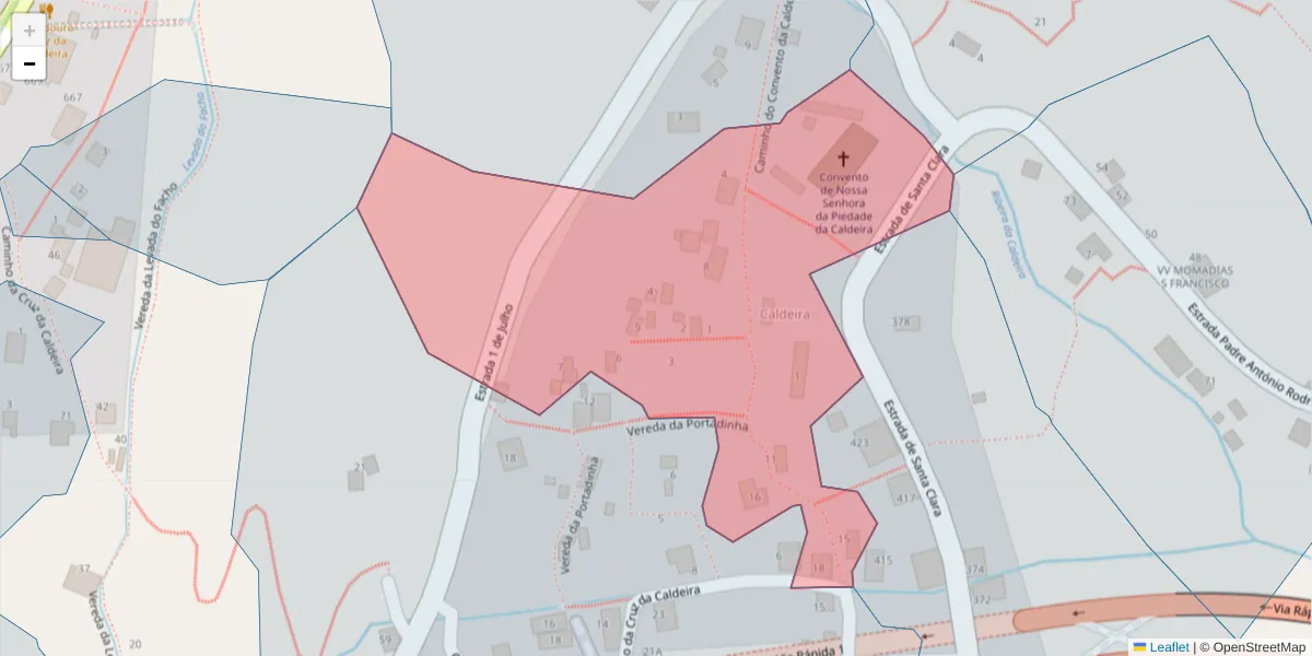 Mapa detalhado do código postal 9300-402 com limites, códigos postais vizinhos e agências dos correios