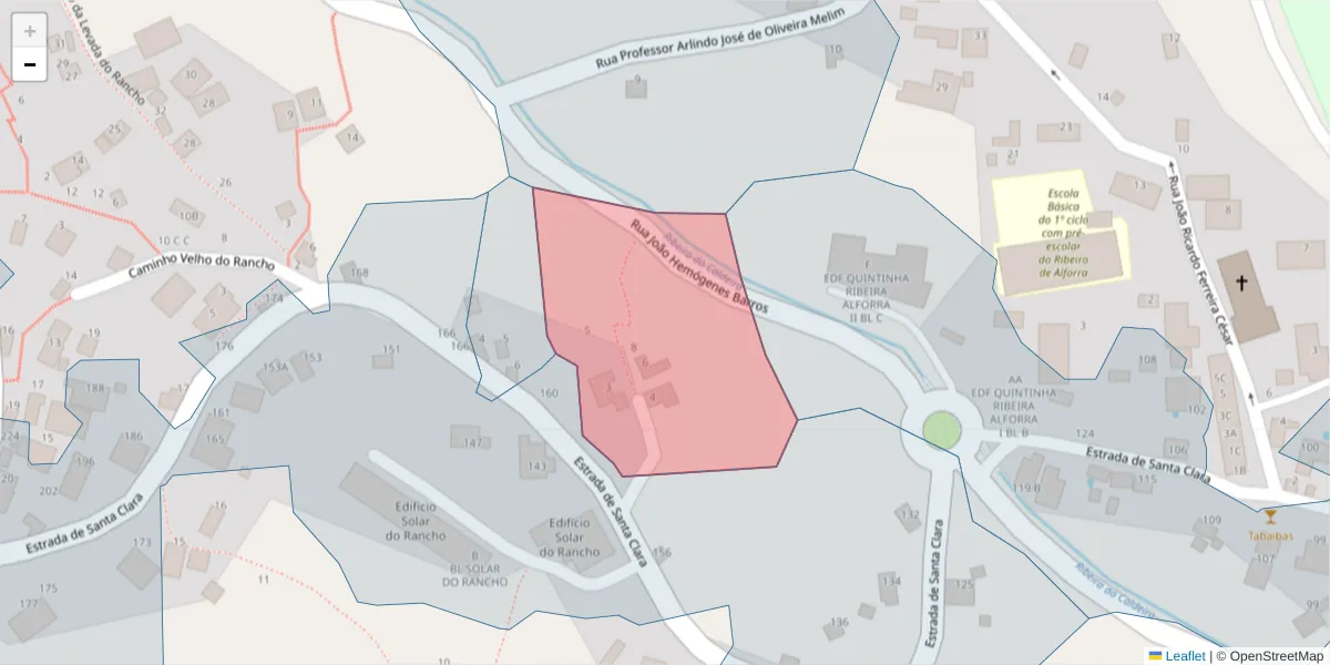 Mapa detalhado do código postal 9300-409 com limites, códigos postais vizinhos e agências dos correios