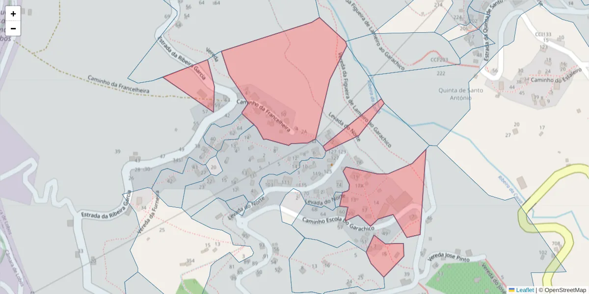 Mapa detalhado do código postal 9325-060 com limites, códigos postais vizinhos e agências dos correios