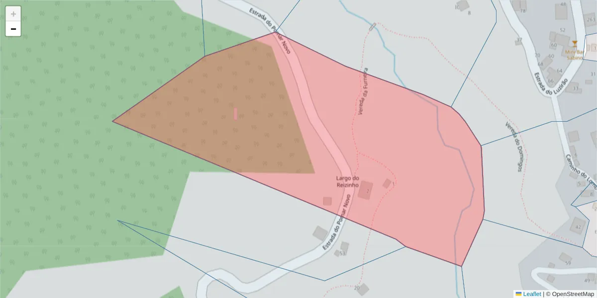 Mapa detalhado do código postal 9325-130 com limites, códigos postais vizinhos e agências dos correios