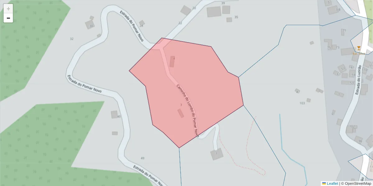 Mapa detalhado do código postal 9325-158 com limites, códigos postais vizinhos e agências dos correios