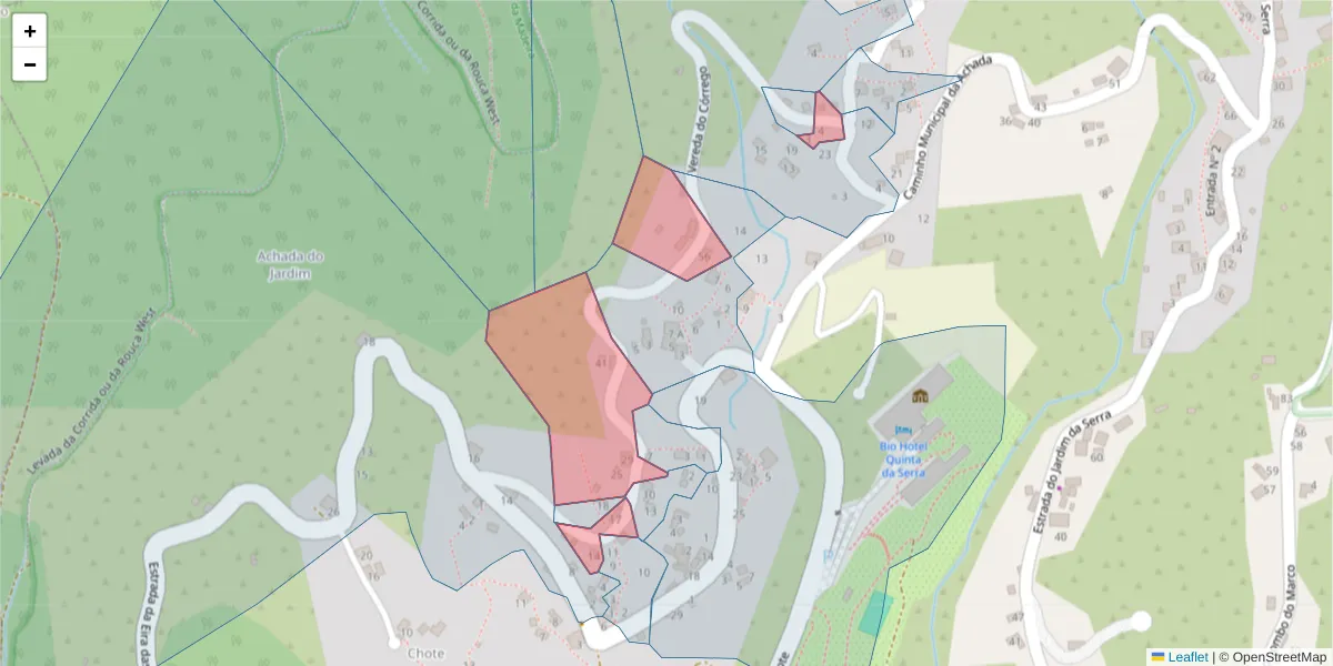 Mapa detalhado do código postal 9325-192 com limites, códigos postais vizinhos e agências dos correios