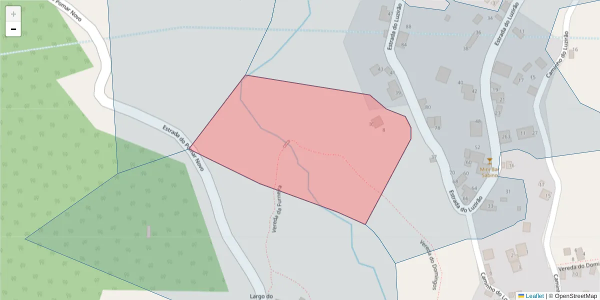 Mapa detalhado do código postal 9325-197 com limites, códigos postais vizinhos e agências dos correios