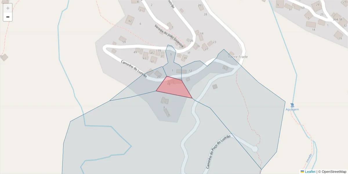 Mapa detalhado do código postal 9325-244 com limites, códigos postais vizinhos e agências dos correios