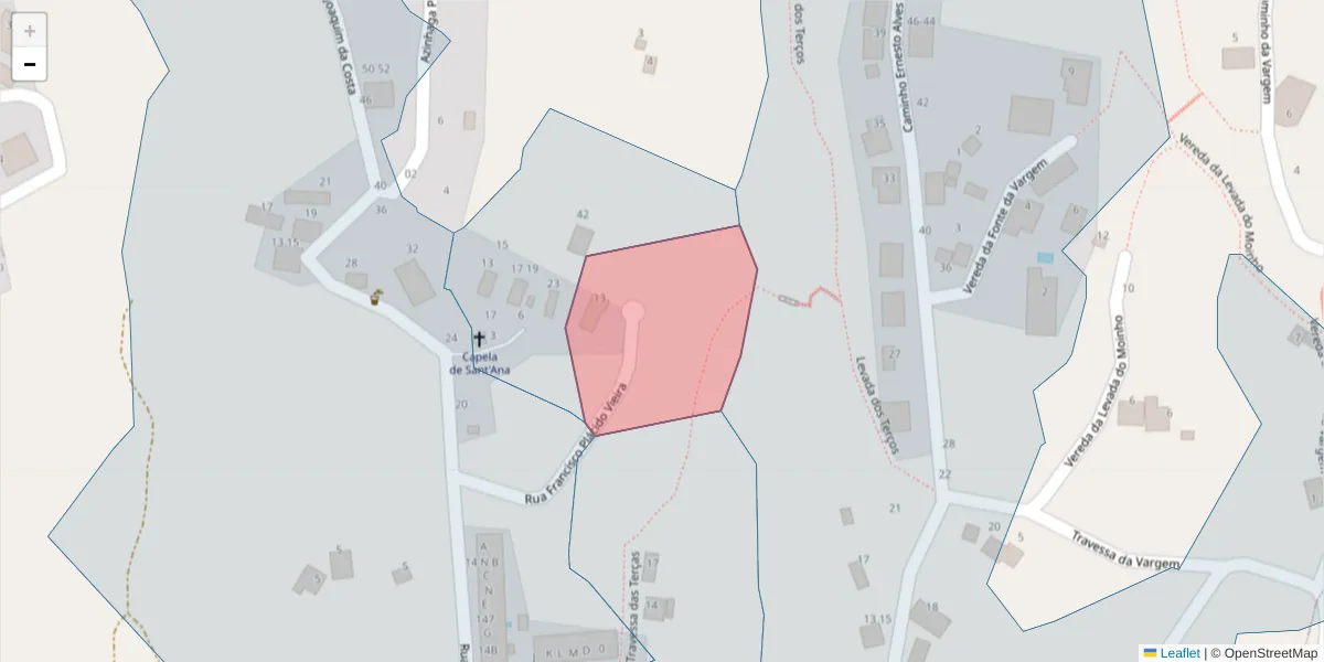 Mapa detalhado do código postal 9325-322 com limites, códigos postais vizinhos e agências dos correios