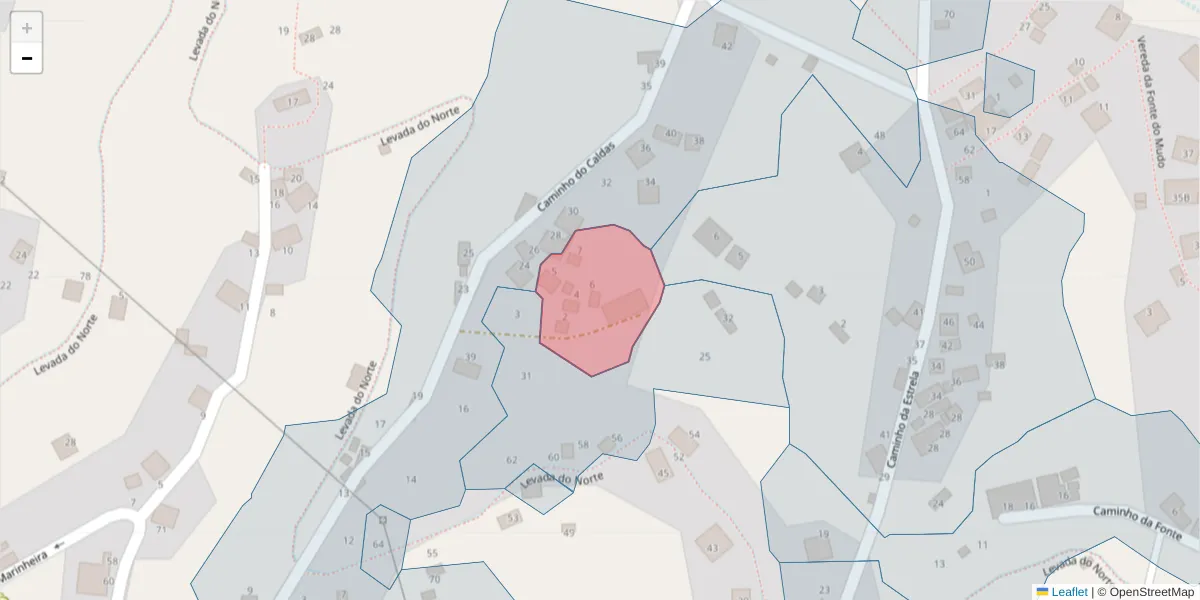 Mapa detalhado do código postal 9325-341 com limites, códigos postais vizinhos e agências dos correios
