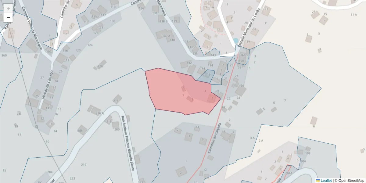 Mapa detalhado do código postal 9325-356 com limites, códigos postais vizinhos e agências dos correios