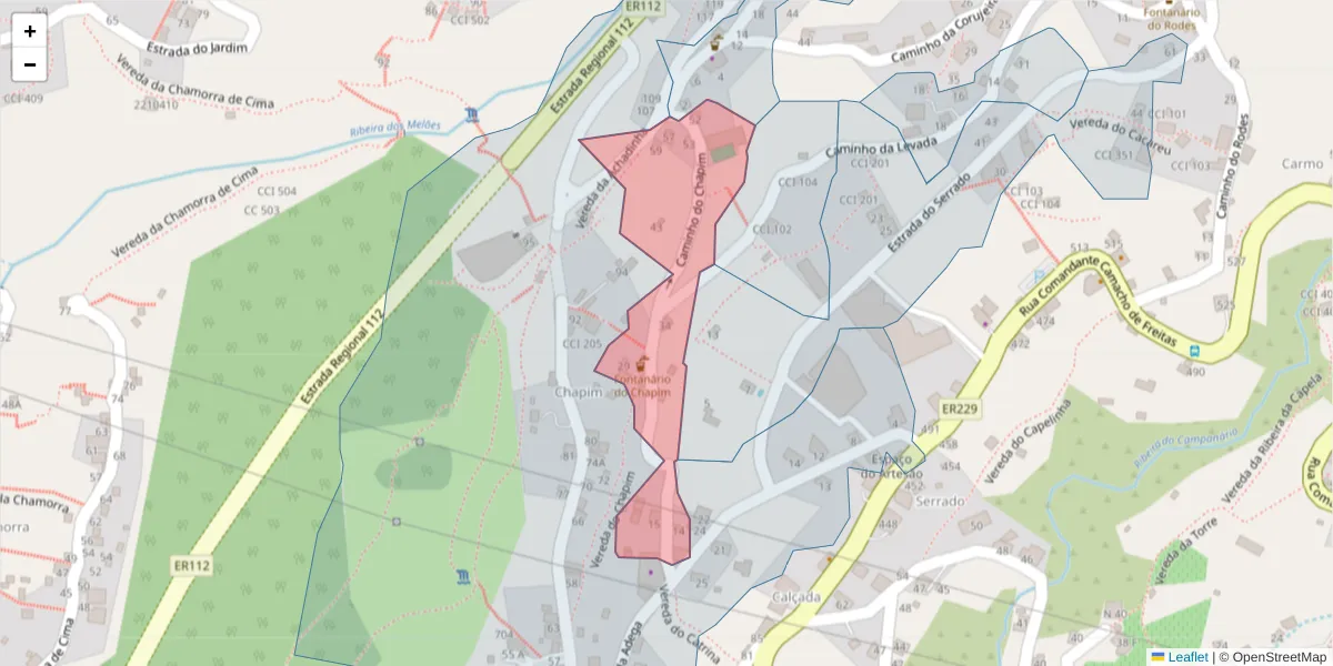 Mapa detalhado do código postal 9350-048 com limites, códigos postais vizinhos e agências dos correios