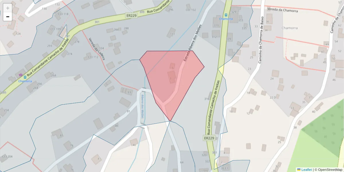 Mapa detalhado do código postal 9350-068 com limites, códigos postais vizinhos e agências dos correios