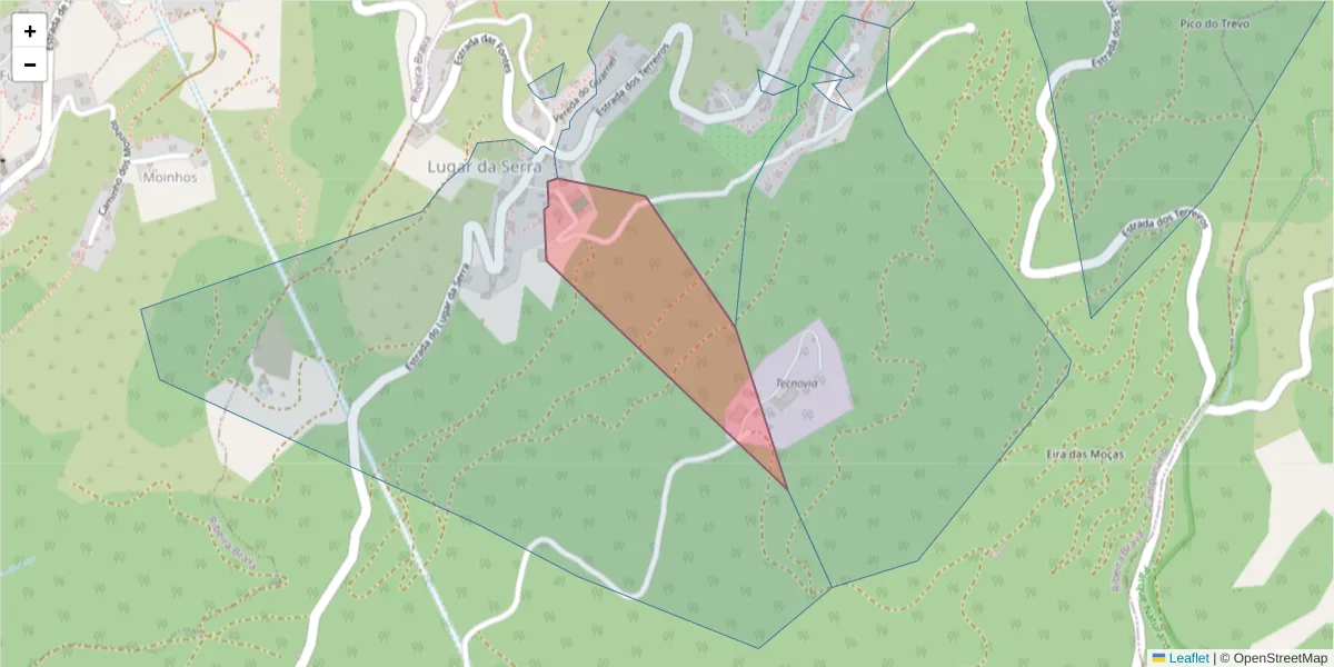 Mapa detalhado do código postal 9350-086 com limites, códigos postais vizinhos e agências dos correios
