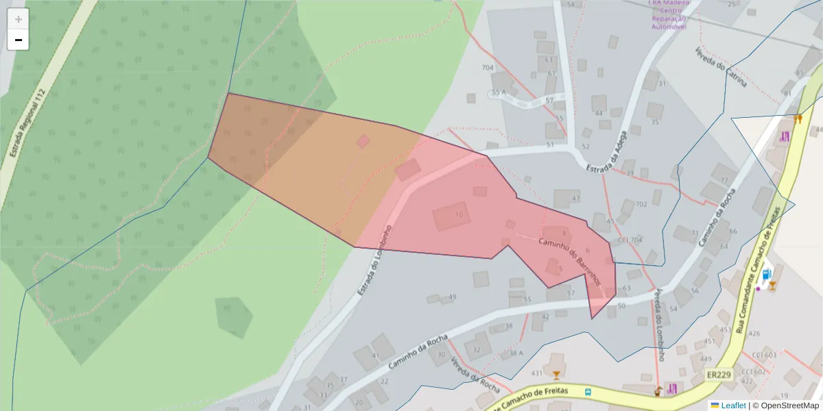 Mapa detalhado do código postal 9350-098 com limites, códigos postais vizinhos e agências dos correios