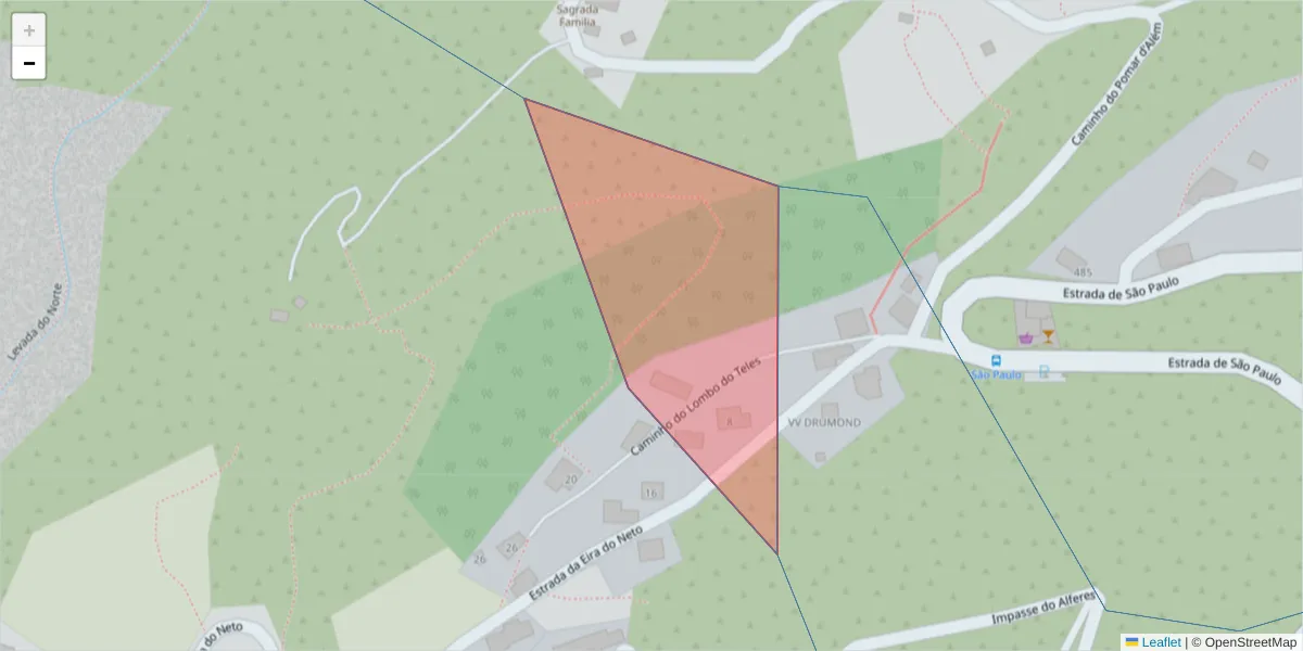 Mapa detalhado do código postal 9350-119 com limites, códigos postais vizinhos e agências dos correios