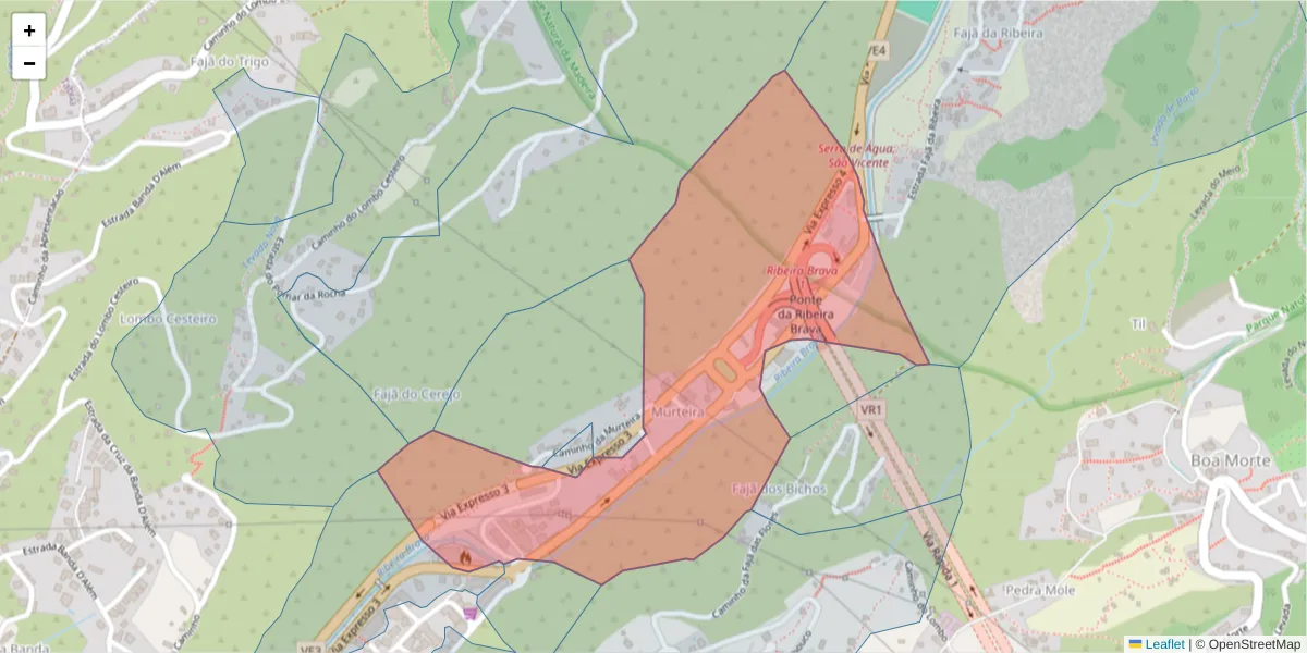 Mapa detalhado do código postal 9350-146 com limites, códigos postais vizinhos e agências dos correios