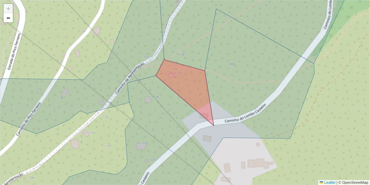 Mapa detalhado do código postal 9350-259 com limites, códigos postais vizinhos e agências dos correios