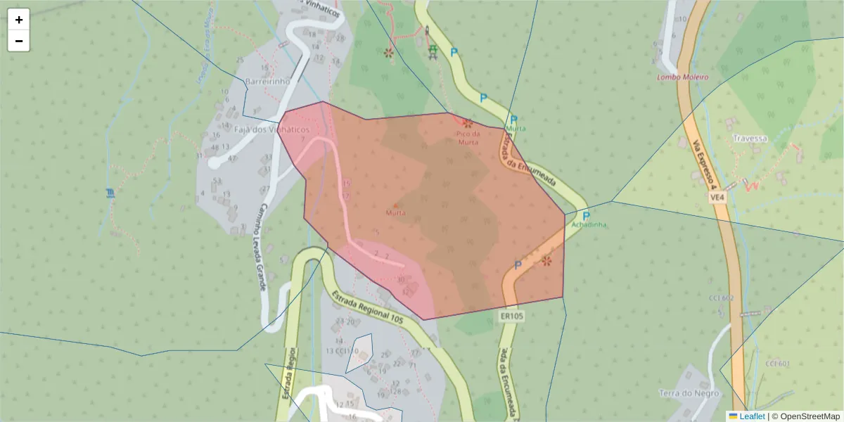 Mapa detalhado do código postal 9350-334 com limites, códigos postais vizinhos e agências dos correios