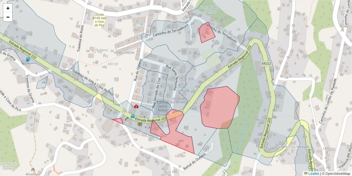 Mapa detalhado do código postal 9360-314 com limites, códigos postais vizinhos e agências dos correios
