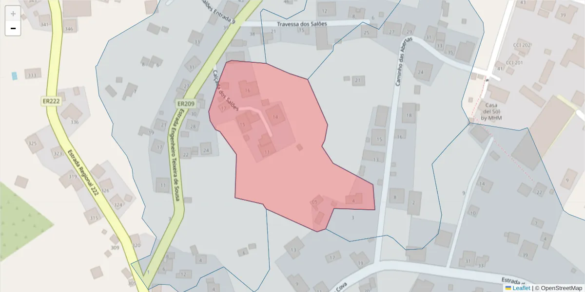 Mapa detalhado do código postal 9360-321 com limites, códigos postais vizinhos e agências dos correios