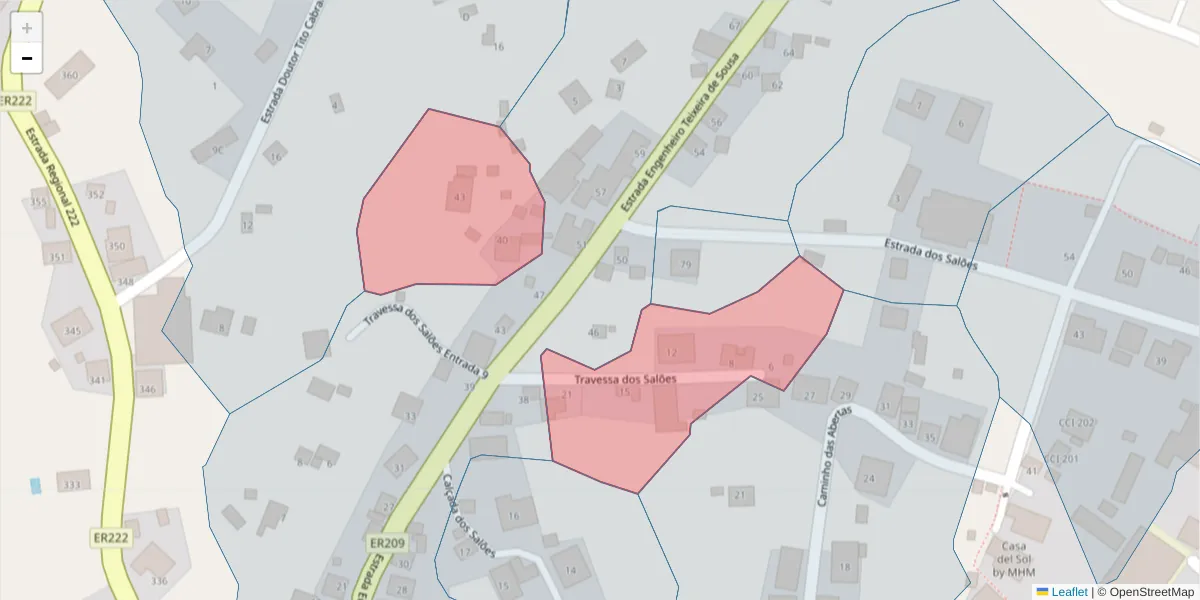 Mapa detalhado do código postal 9360-326 com limites, códigos postais vizinhos e agências dos correios