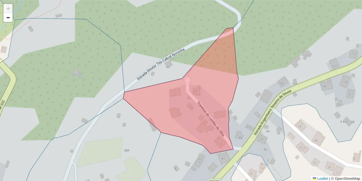 Mapa detalhado do código postal 9360-327 com limites, códigos postais vizinhos e agências dos correios