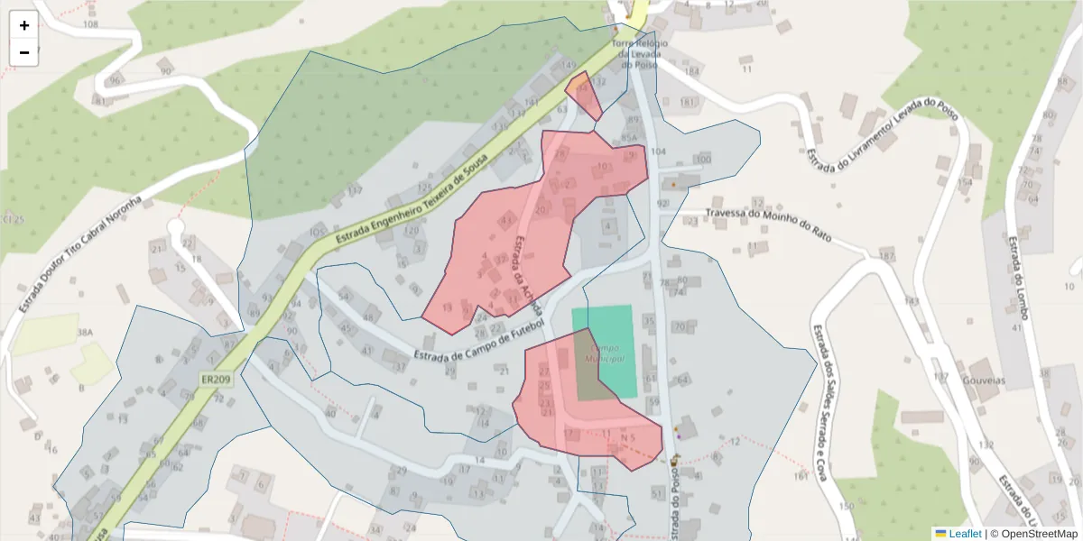 Mapa detalhado do código postal 9360-329 com limites, códigos postais vizinhos e agências dos correios