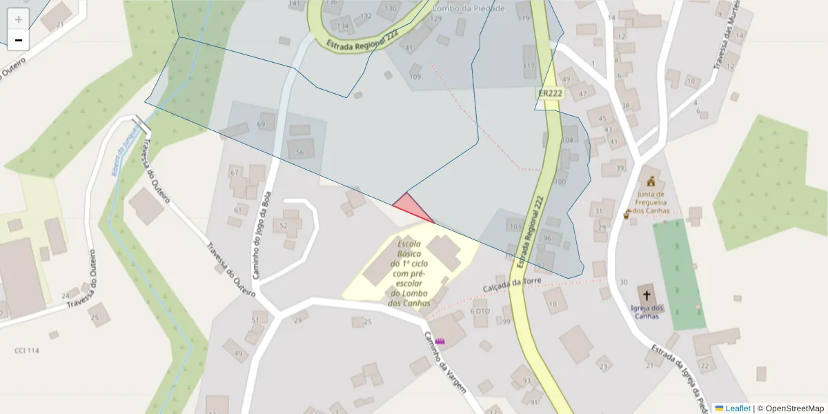Mapa detalhado do código postal 9360-352 com limites, códigos postais vizinhos e agências dos correios