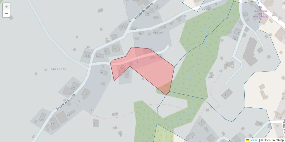 Mapa detalhado do código postal 9360-366 com limites, códigos postais vizinhos e agências dos correios