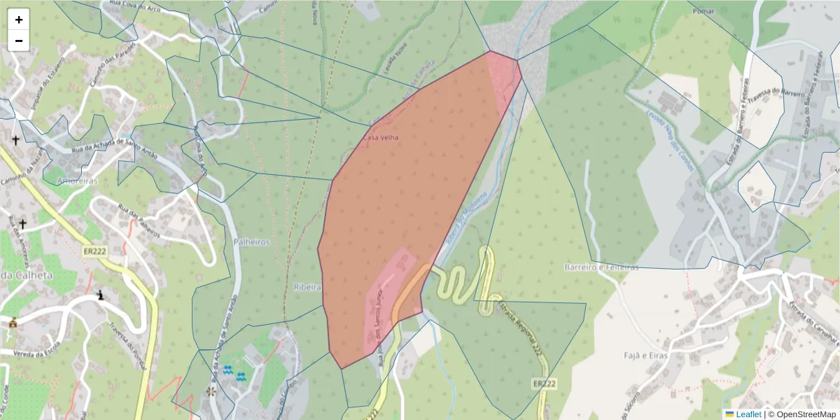 Mapa detalhado do código postal 9360-426 com limites, códigos postais vizinhos e agências dos correios