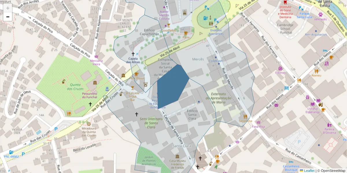 Mapa detalhado do código postal 9360-503 com limites, códigos postais vizinhos e agências dos correios