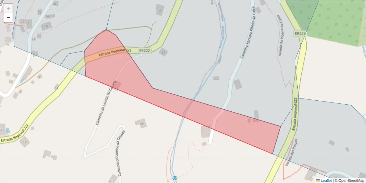 Mapa detalhado do código postal 9360-504 com limites, códigos postais vizinhos e agências dos correios