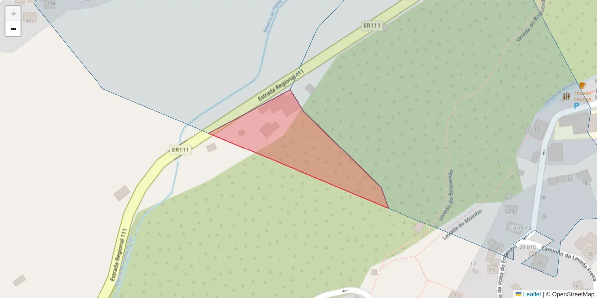 Mapa detalhado do código postal 9360-526 com limites, códigos postais vizinhos e agências dos correios